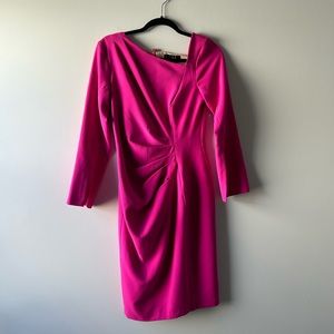 Posh Couture pink draped cocktail dress